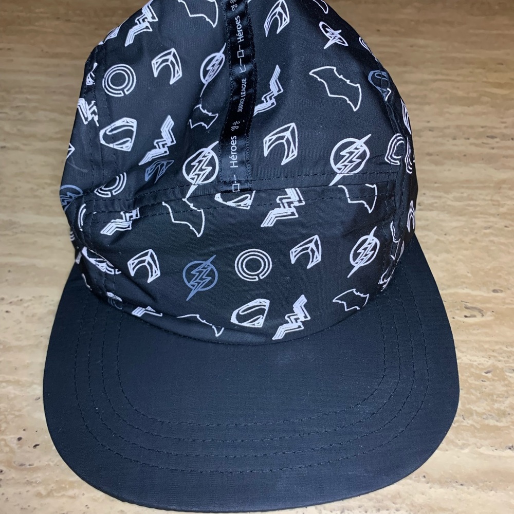 Justice League Heroes Five Panel Hat Black White